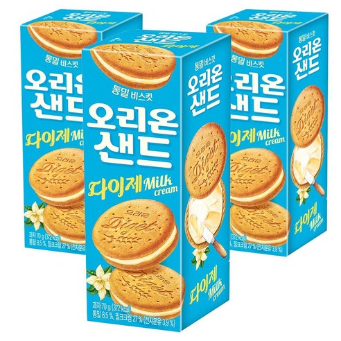 오리온 다이제 밀크크림 샌드, 70g, 3개