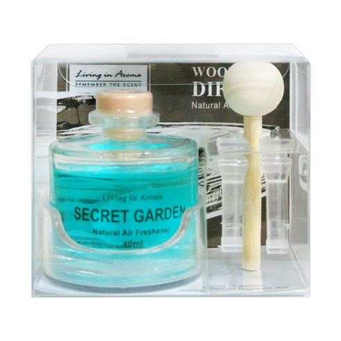 리빙인아로마 차량용 우드볼 디퓨저 40ml, 시크릿가든