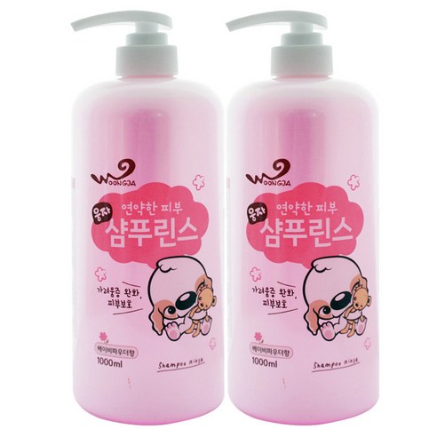 웅자 연약한 피부 샴푸린스, 1L, 2개입