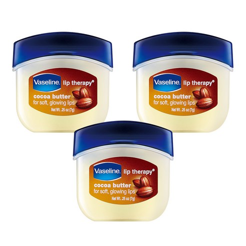 바세린 미니 립 테라피 로지 립밤 7g, 코코아버터, 3개