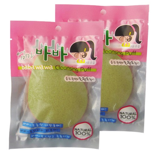 엄마바바 물방울 유아 목욕스펀지, 클레이, 2개입