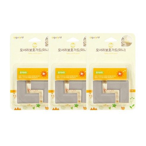 아가드 엘트리 코너보호대 일반형 3p, 그레이, 2개입