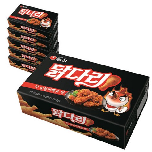 농심닭다리 핫 숯불바베큐 맛, 66g, 6개