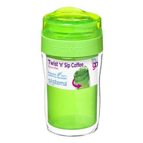 시스테마 투고 트위스트 커피 텀블러 소, 그린, 315ml