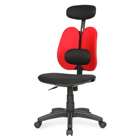 체어포커스 엔젤 ZC 팔걸이 요추 지원 의자 – 레드 패브릭 서재의자