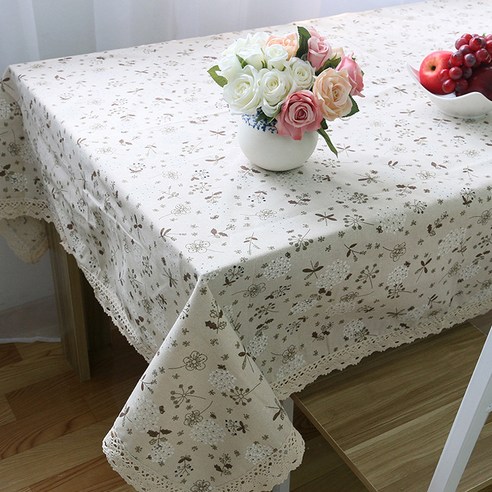 인터팝 테이블보 L126, 안개꽃 패턴, 100 x 140 cm