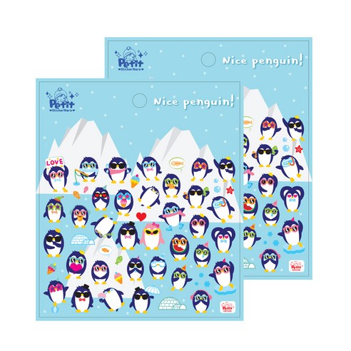 쁘띠팬시 스티커, da5308 nice penguin, 2개입