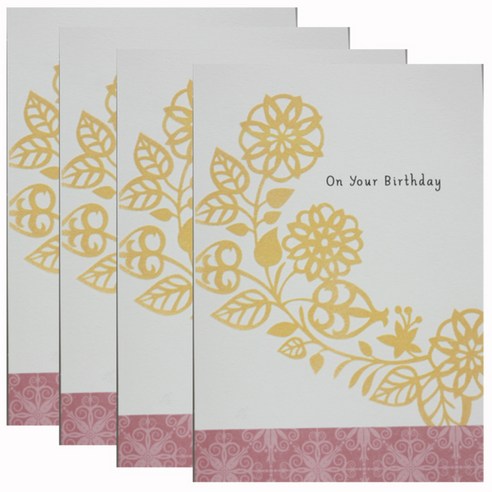홀마크 생일 축하 카드, YELLOW FLOWERS SUV1091, 4개입