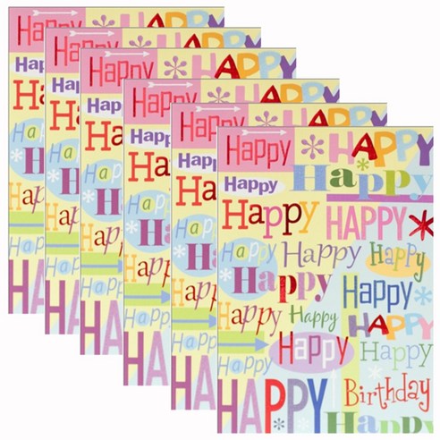 홀마크 생일 축하 카드, HAPPY HAPPY KED2152, 6개입
