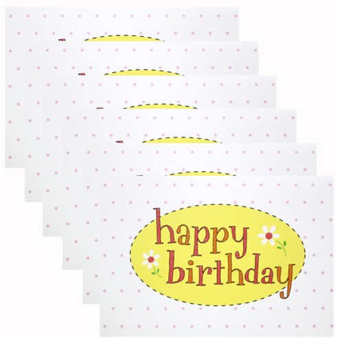 홀마크 생일 축하 카드, PINK DOT WWV2056, 6개입