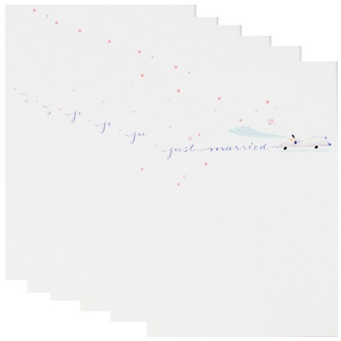 홀마크 웨딩 결혼 축하 카드, just married KED3009, 6개입
