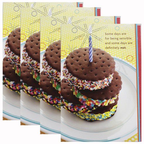 홀마크 생일 축하 카드, 초코케이크 SUV1050, 4개입