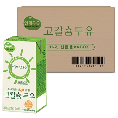 연세 고칼슘 두유, 200ml, 64개