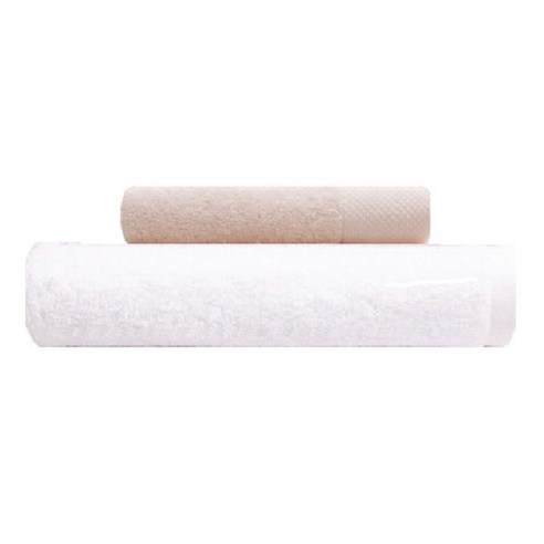송월타월 호텔용 바스타월 흰색 + 호텔용 타월 140g, 라이트베이지, 1세트