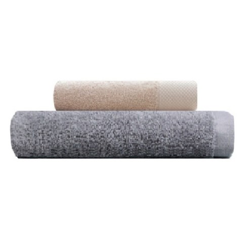 송월타월 호텔용 바스타월 회색 + 호텔용 타월 140g, 베이지, 1세트