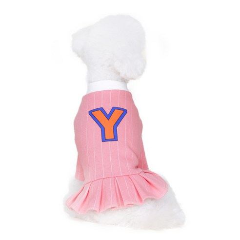 윙키뉴욕 베이스볼 원피스 강아지옷, PINK