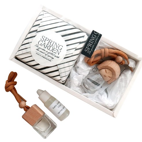 스프링가든 차량용 디퓨저 바가지인형 선물패키지, 베이, 15ml