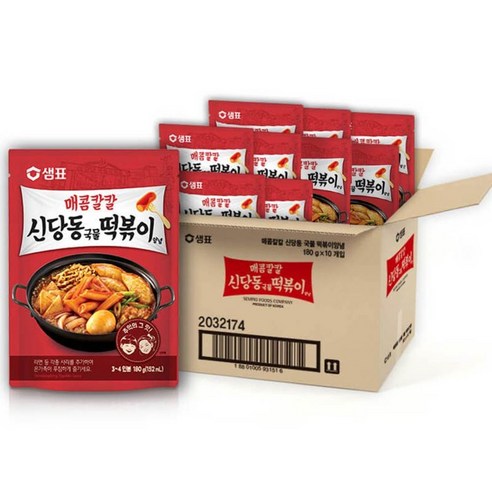 샘표 매콤칼칼 신당동 국물 떡볶이 양념, 180g, 10개입