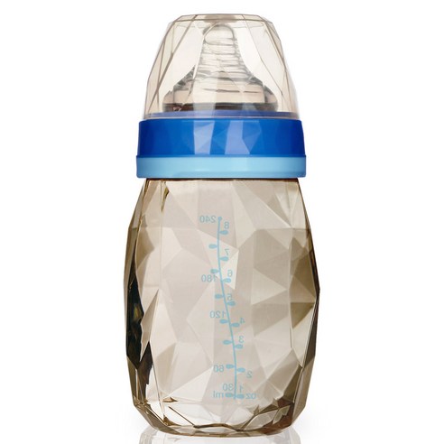 키즈미 PPSU 다이아몬드 아기 젖병, L (빠른단계: 6개월이후), 블루, 240ml