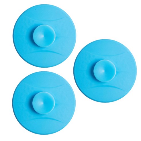 리버그린 욕실 배수구 냄새커버캡 블루, 3개입