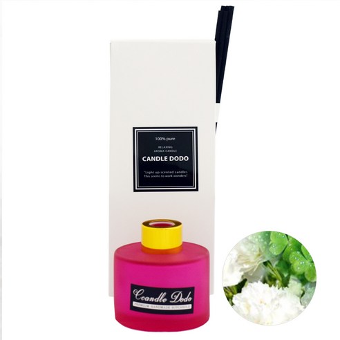 캔들도도 천연아로마 컬러라운드 핫핑크 디퓨저 100ml, 피오니 앤 클로버