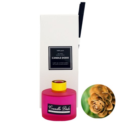 캔들도도 천연아로마 컬러라운드 핫핑크 디퓨저 100ml, 발삼앤씨더