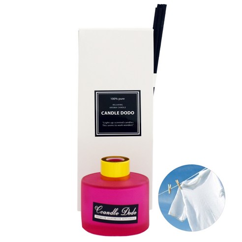 캔들도도 천연아로마 컬러라운드 핫핑크 디퓨저 100ml, 클린코튼