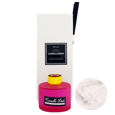 캔들도도 천연아로마 컬러라운드 핫핑크 디퓨저 100ml, 화이트머스크