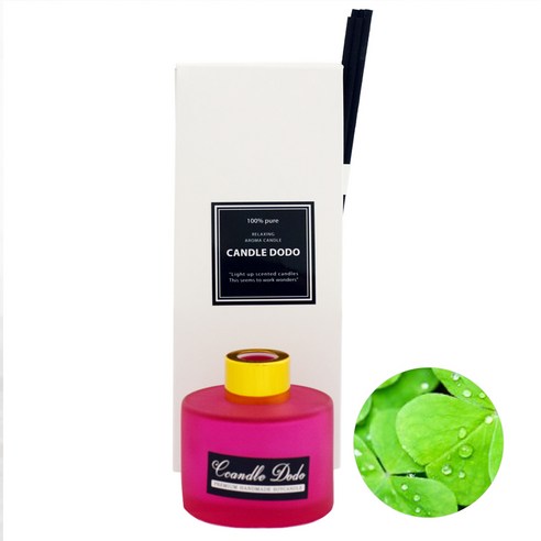 캔들도도 천연아로마 컬러라운드 핫핑크 디퓨저 100ml, 그린클로버 앤 알로에