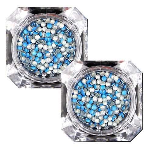 이코디 원형 스터드 3mm, 블루, 2개입