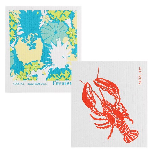 쿠 핀란드 행주 2p 세트, NO.1045 칵테일(그린) + 랍스타