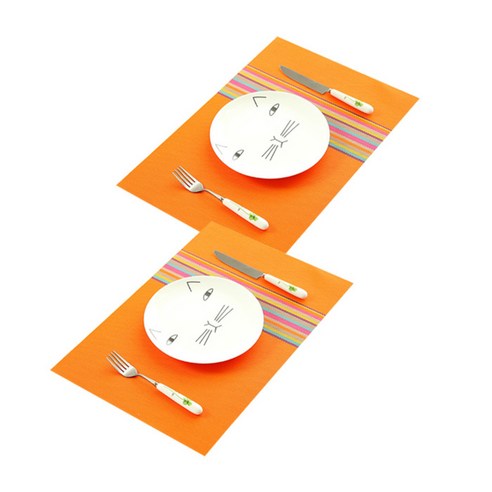 아울리빙 레인보우 식탁매트, 오렌지, 2개입