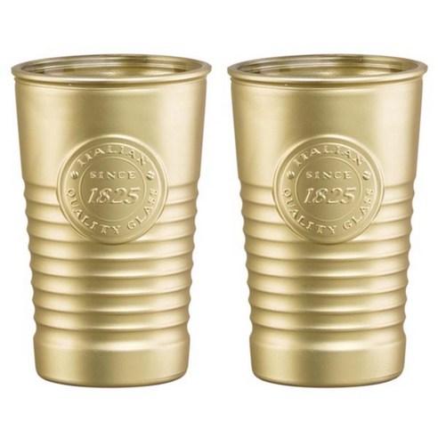 보르미올리 오피시나 1825 워터 컵 325ml, 골드, 2개입