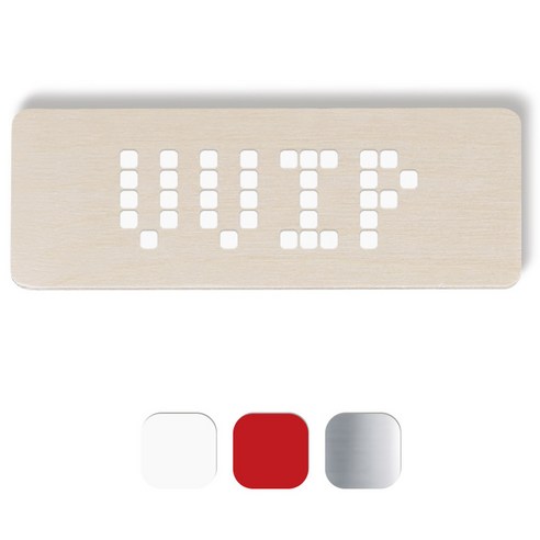 1AM 픽셀도어사인 직사각 + 5mm 픽셀 스티커 3p, 흰색, 빨간색, 은색