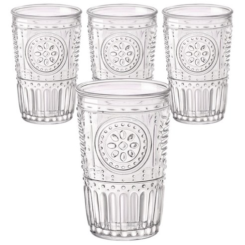 보르미올리 로맨틱 아쿠아 컵 340ml, 투명, 4개입