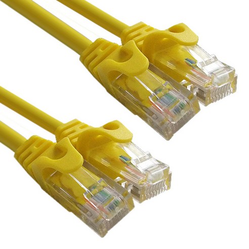 대원티엠티 CAT 5E UTP 랜 케이블 10m DW-UTP5E, 옐로우, 2개입