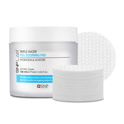 SNP LAB+ 트리플 워터 필 수딩 패드, 135ml, 1개