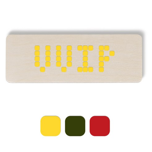 1AM 픽셀도어사인 직사각 + 5mm 픽셀 스티커 3p, 노랑, 올리브, 빨강