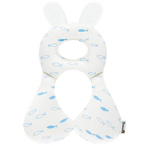 보니숑 신생아 아기짱구베개 메쉬, 무형광 블루피시