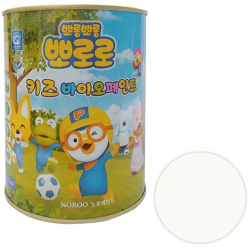 노루페인트 뽀로로 키즈 바이오 페인트, 크롱화이트그린, 1L, 1개