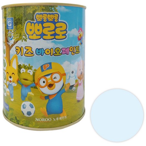 노루페인트 뽀로로 키즈 바이오 페인트, 포비소프트블루, 1L, 1개