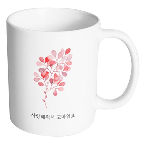 핸드팩토리 네이처 플라워 사랑 머그컵, 화이트 컵, 1개