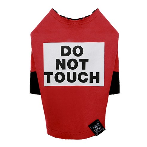 퍼피엔젤 DO NOT TOUCH 강아지 티셔츠 TS505, 레드