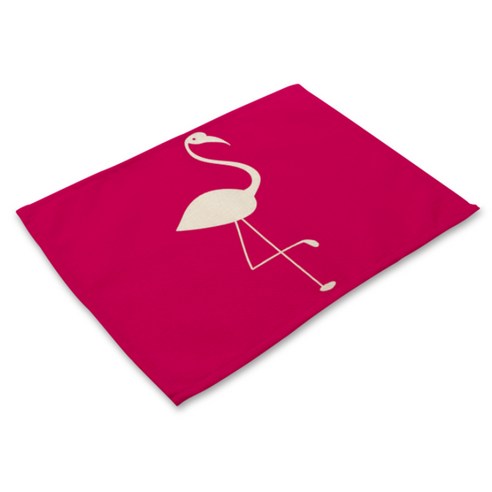 이코디 핑크 플라밍고 테이블 매트, H, 42 x 32 cm