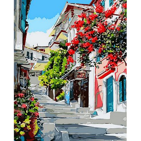 지인데코 DIY 명화그리기 세트 40 x 50cm, 장미거리