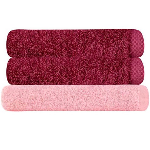 송월타월 40수 170g 피안느타월 2p + 모던바스타월 분홍, 진분홍, 1세트
