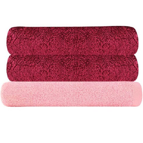 송월타월 30수 170g 코마사 호텔타월 2p + 모던바스타월 분홍, 자주, 1세트