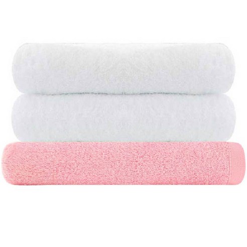 송월타월 30수 170g 코마사 호텔타월 2p + 모던바스타월 분홍, 하얀색, 1세트