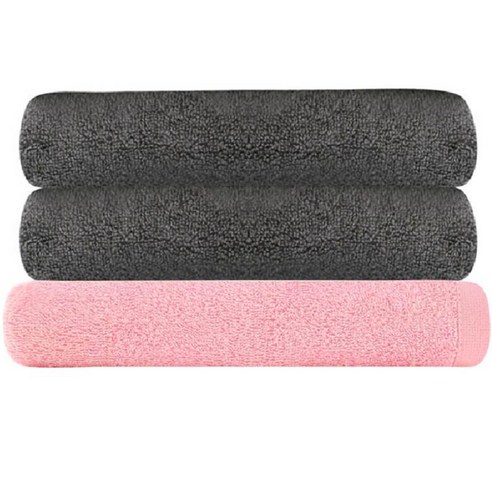 송월타월 30수 170g 코마사 호텔타월 2p + 모던바스타월 분홍, 진회색, 1세트