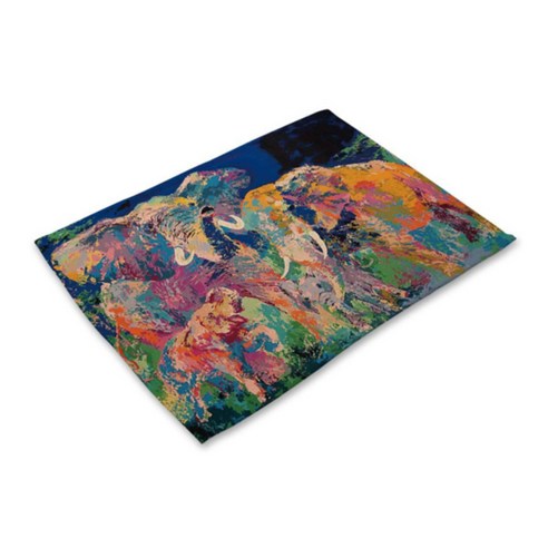 비케이 코끼리 식탁매트, 1, 가로 42cm x 세로 32cm